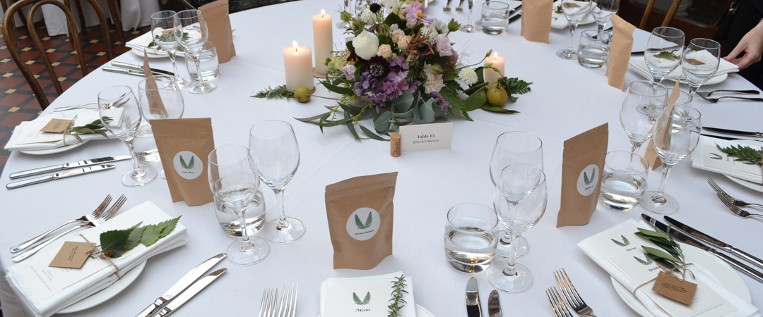 The Atrium Wedding Table Setting - The Tannery Wedding Venues